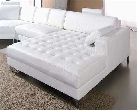 Buy White Leather Sleeper Sectional